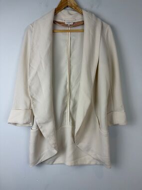 Wilfred Le Chevalier Cream Draped Open-Front Blazer Size 2